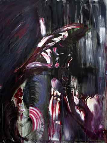 Horse Biting Cross, oil on canvas, 48"x36"